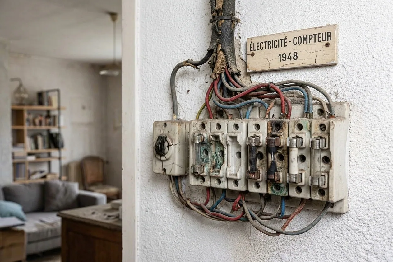 Électricien à Levallois-Perret — avant (chantier 1)